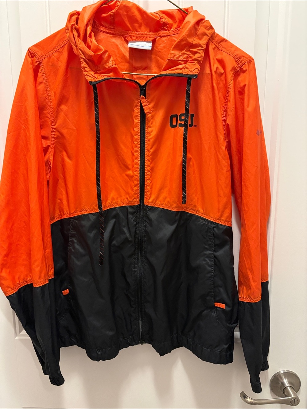 Columbia Oregon State OSU Beavers Windbreaker Jacket Womens XS Orange Black